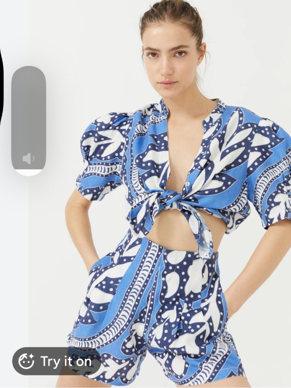 Lanthropy Blue and White Printed Shorts (only shorts) - NWT